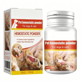Pet Hemostatic Powder, Fast Bleeding Stop Wound Care Powder For Dogs, Gentle Pet Nail Cut Skin Injury Healing Powder 50g (Option: 1pcs)