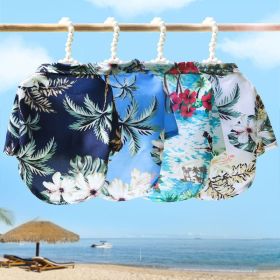 Hawai Beach clothing for Pet Dog T-Shirts Cute for Small to Medium Dog Cool Summer Vest Camp Shirt Clothes; dog clothes (colour: Shirt Island Wind Lake Blue, size: XS (about 2-3 kg pet))